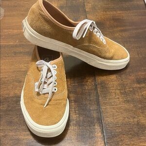 Vans Unisex Tan Suede Sneakers with White Accents